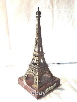 Sculpture Eiffel Tower bronze marble 1930 art deco Paris France vintage