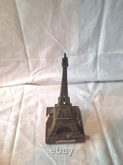 Sculpture Eiffel Tower bronze marble 1930 art deco Paris France vintage