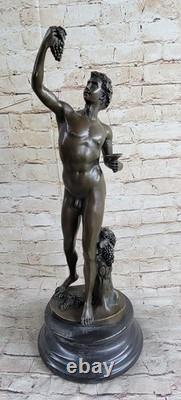 Sculpture Figurine Nude Bacchus in Solid Bronze 100% Art Deco New Sale