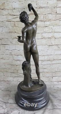Sculpture Figurine Nude Bacchus in Solid Bronze 100% Art Deco New Sale