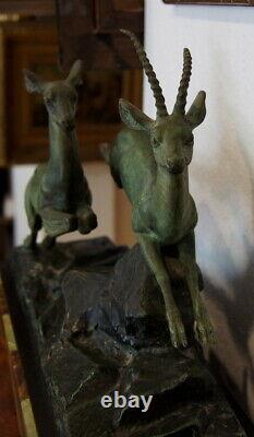 Sculpture In Bronze Signed Molins Art Deco Time #22#