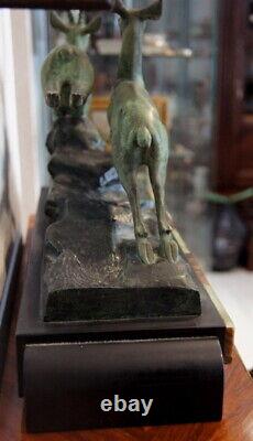 Sculpture In Bronze Signed Molins Art Deco Time #22#