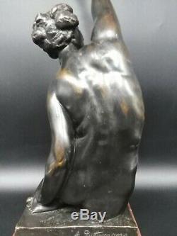 Sculpture Naked Woman Ancient Bronze Art Deco Flare A Puttemans Brussels