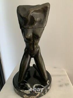 Sculpture Statue Bronze Naked Woman Art Deco