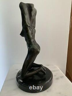 Sculpture Statue Bronze Naked Woman Art Deco