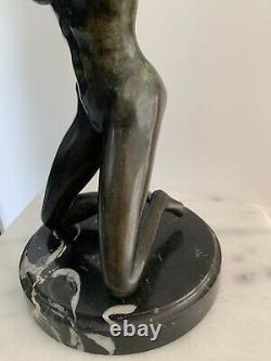 Sculpture Statue Bronze Naked Woman Art Deco