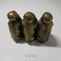 Sculpture Statue Figurine 3 Monkeys Bronze Vintage De Design House Pn N4743