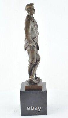 Sculpture Statue Golfer Golf Style Art Deco Style Art Nouveau Solid Bronze Sig