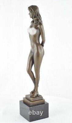 Sculpture Statue Nude Sexy Dancer Art Deco Style Art Nouveau Solid Bronze