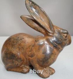 Sculpture Statue of Hare Rabbit Animalier Hunting Style Art Deco Style Art Nouveau