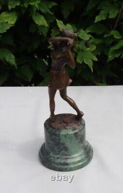 Sculpture of a Golfer in Art Deco Style Art Nouveau Solid Bronze