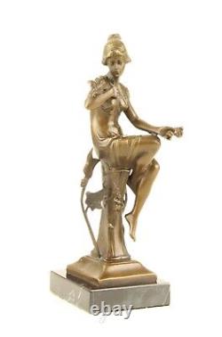 Sculpture of a Seated Lady in Art Deco Style after Nick