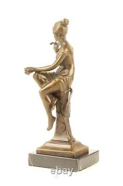 Sculpture of a Seated Lady in Art Deco Style after Nick