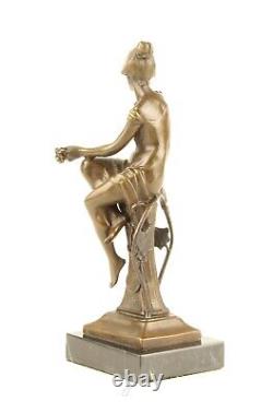 Sculpture of a Seated Lady in Art Deco Style after Nick