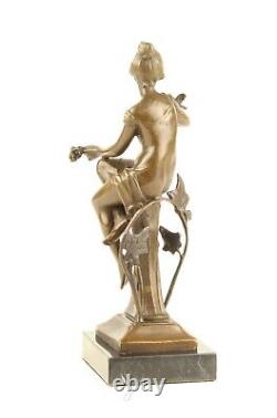 Sculpture of a Seated Lady in Art Deco Style after Nick