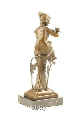 Sculpture of a Seated Lady in Art Deco Style after Nick