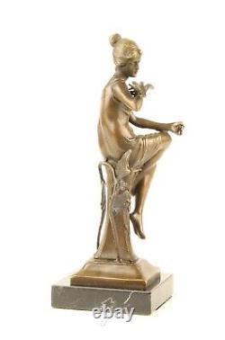 Sculpture of a Seated Lady in Art Deco Style after Nick