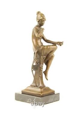 Sculpture of a Seated Lady in Art Deco Style after Nick