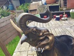 Sculpture of an Elephant, Ancient Art Deco in Regule, 30 cm High x 32.5 cm Large Size
