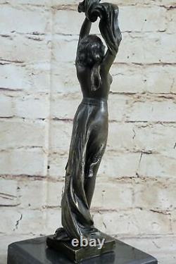 Semi Chair Bronze Dancer Sculpture Statue Art Deco New Marble Decor