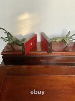 Serre Books Ancient Art Deco Bronze Deer On Marble