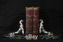 Serres-book Silvered Bronze In 1925 Signed Maurice Frécourt / Bookend 1925