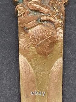 Set of 4 Bronze Art Nouveau and Art Deco Paper Cutters, 14 to 18 cm long