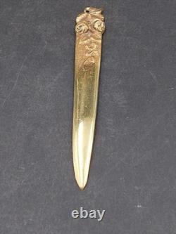 Set of 4 Bronze Art Nouveau and Art Deco Paper Cutters, 14 to 18 cm long