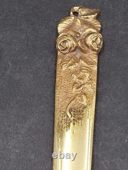 Set of 4 Bronze Art Nouveau and Art Deco Paper Cutters, 14 to 18 cm long