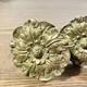Set Of 4 Curtain Rod Finials In Antique Gold Art Deco Ornament