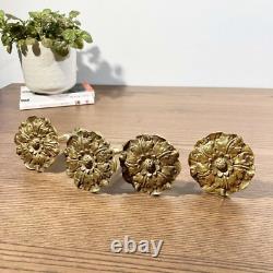 Set of 4 Curtain Rod Finials in Antique Gold Art Deco Ornament