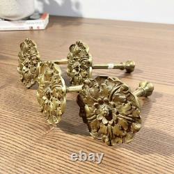 Set of 4 Curtain Rod Finials in Antique Gold Art Deco Ornament