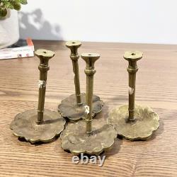 Set of 4 Curtain Rod Finials in Antique Gold Art Deco Ornament