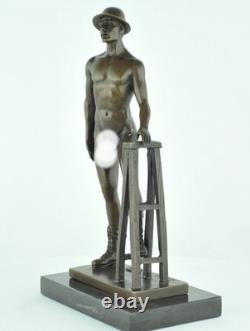 Sexy Athlete Statue Sculpture in Art Deco and Art Nouveau Styles, Solid Bronze