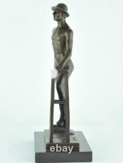 Sexy Athlete Statue Sculpture in Art Deco and Art Nouveau Styles, Solid Bronze
