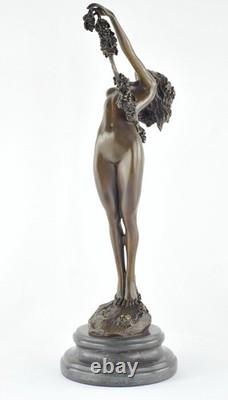Sexy Nude Dancer Statue Sculpture in Art Deco / Art Nouveau Style, Solid Bronze