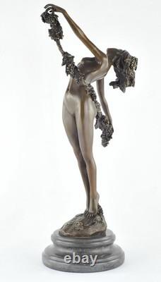 Sexy Nude Dancer Statue Sculpture in Art Deco / Art Nouveau Style, Solid Bronze
