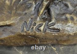Signed Art Deco Bronze Sculpture from Vienna – Two Boxing Hares