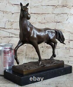 Signed Barye Thoroughbred Horse Bronze Sculpture Art Deco Farm Figurine