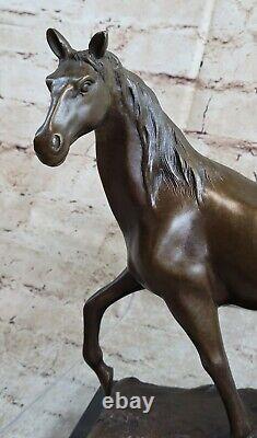 Signed Barye Thoroughbred Race Horse Bronze Sculpture Art Deco Farm Figurine