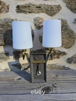 Signed Bronze Wall Sconce by Petitot, Art Deco, 1940s/50s