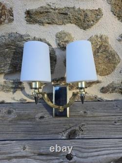 Signed Bronze Wall Sconce by Petitot, Art Deco, 1940s/50s