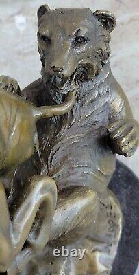 Signed Bull Vs Grizzly Bear Bronze Sculpture Statue Art Deco Stock Market Gift