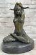 Signed Chiparus Opens Yoga Gym Training Bronze Art Deco Sculpture