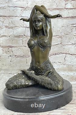 Signed Chiparus Opens Yoga Gym Training Bronze Art Deco Sculpture