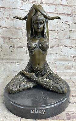 Signed Chiparus Opens Yoga Gym Training Bronze Art Deco Sculpture