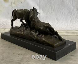 Signed Clesinger Bullfight Bronze Statue Animal Art Deco Figurine Decor