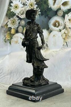 Signed Cowboy Kamiko Bronze Sculpture Figurine Statue Animal Art Deco Large