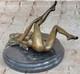 Signed Deco Bronze Sculpture Cubism Chair Girl Abstract Modern Art Figurine