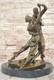 Signed Degas Tango Dancer Passion Dance Bronze Marble Art Deco Sculpture